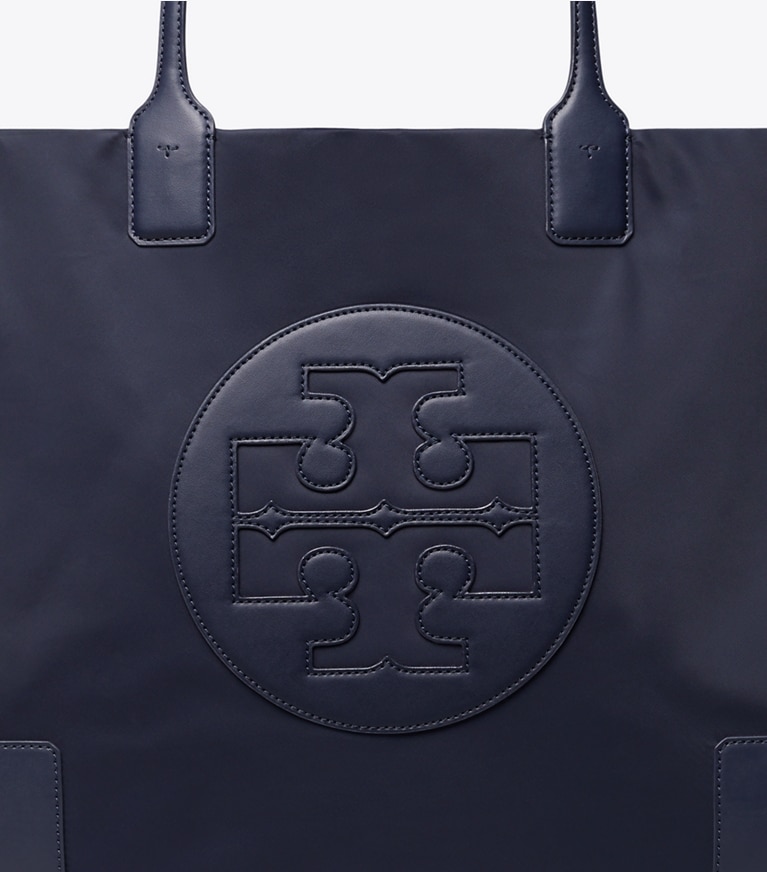 Tory Burch designer borse shopping Ella Tote Bag in Tory Navy angle