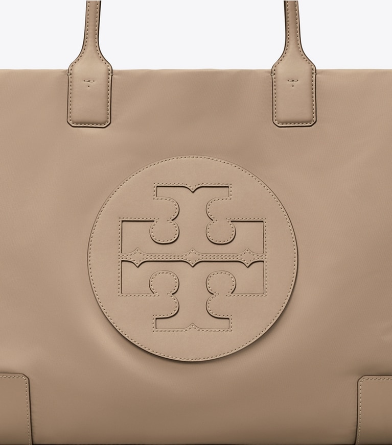 Tory Burch designer tote bags Ella Tote Bag in Gray Heron angle