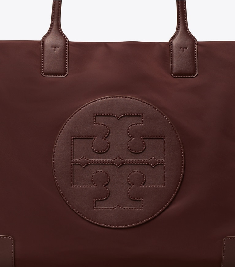 Tory Burch designer tote bags Ella Tote Bag in TEMPRANILLO angle