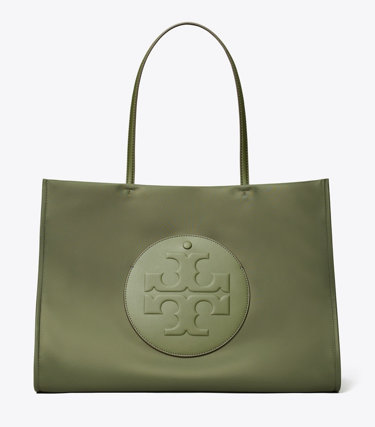 Tory Burch designer tote bags Ella Tote Bag in Olive Green front