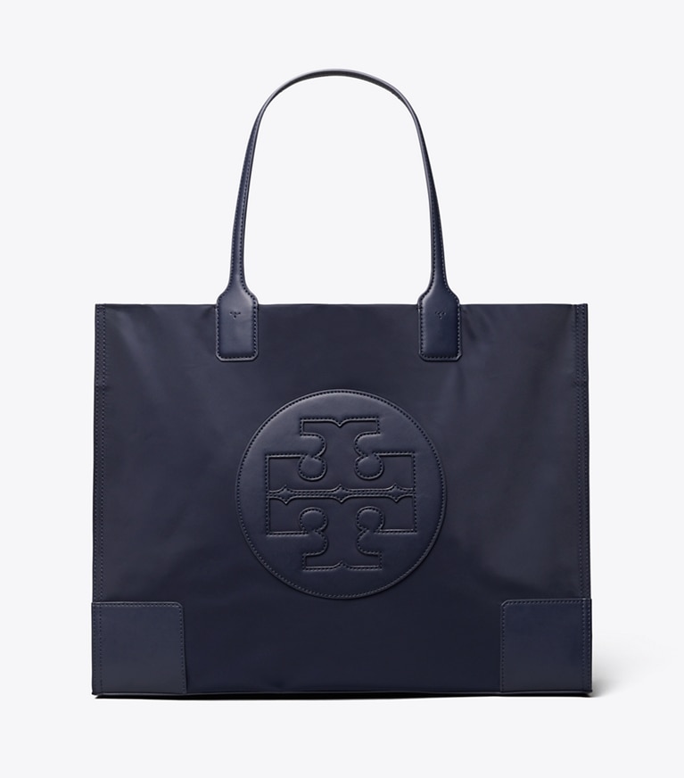 Tory Burch designer borse shopping Ella Tote Bag in Tory Navy angle