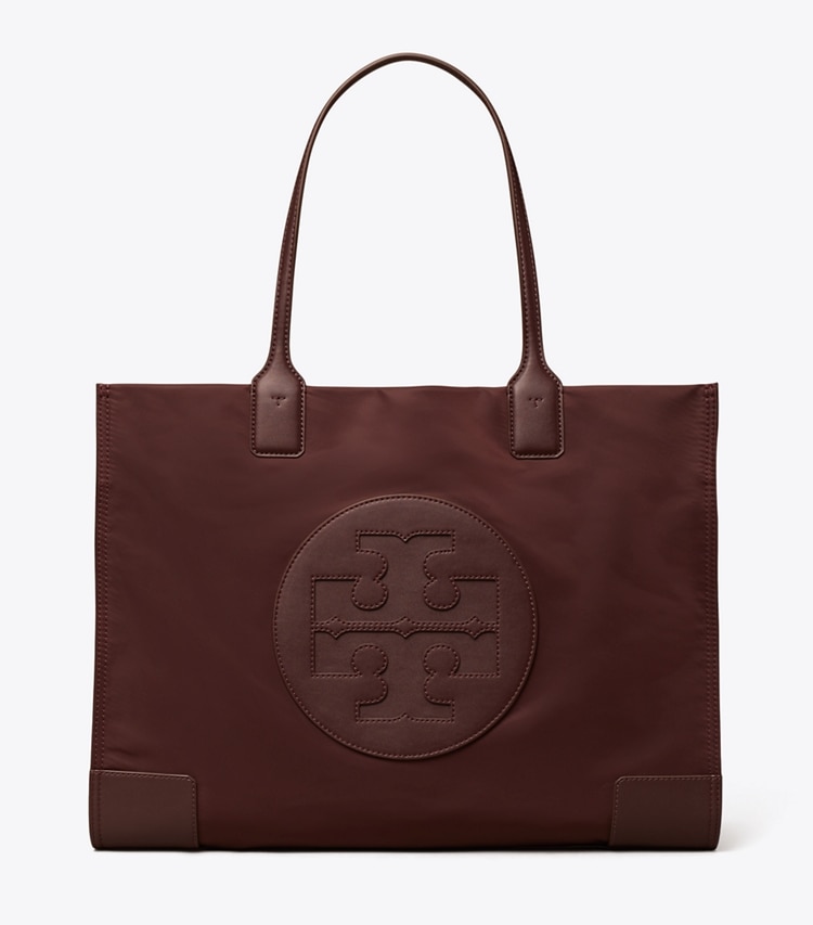 Tory Burch designer tote bags Ella Tote Bag in TEMPRANILLO front