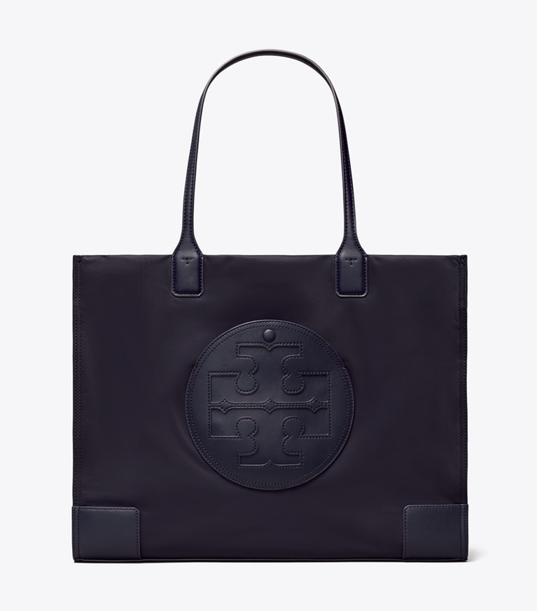 Tory Burch designer tote bags Ella Tote Bag in Tory Navy angle