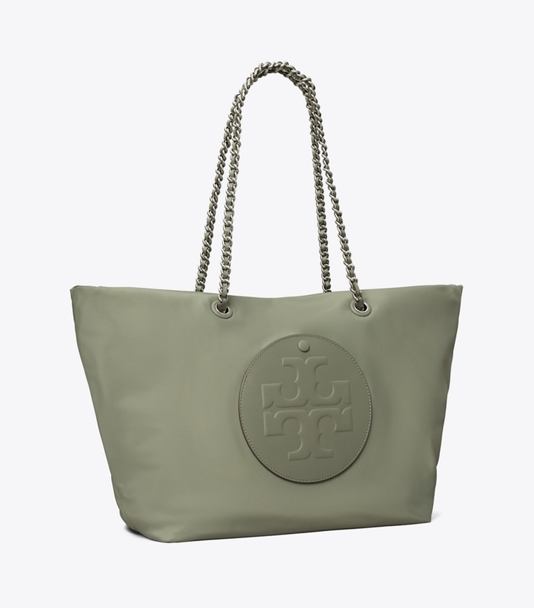 Tory Burch designer tote bags Ella Tote Bag mit Kette in Stone angle