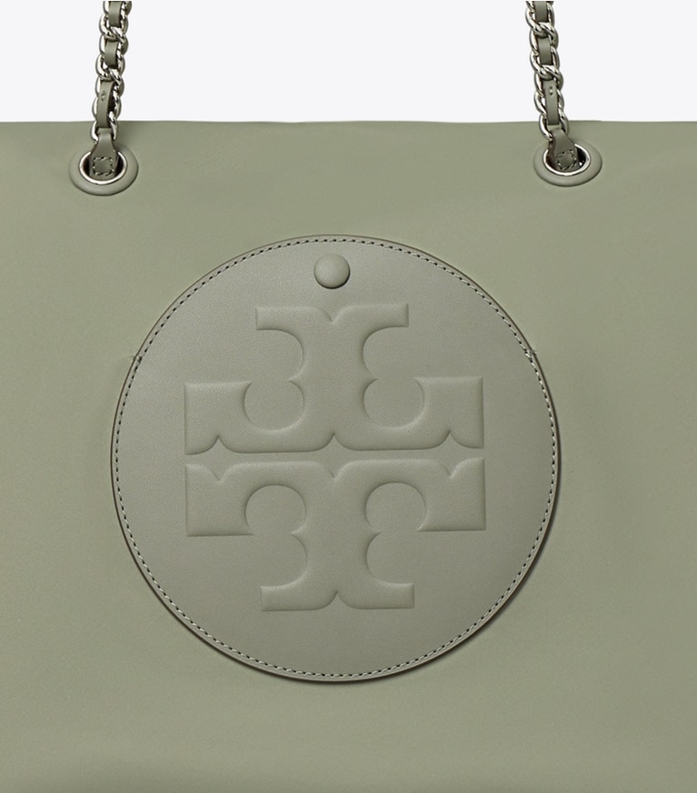 Tory Burch designer tote bags Ella Tote Bag mit Kette in Stone angle