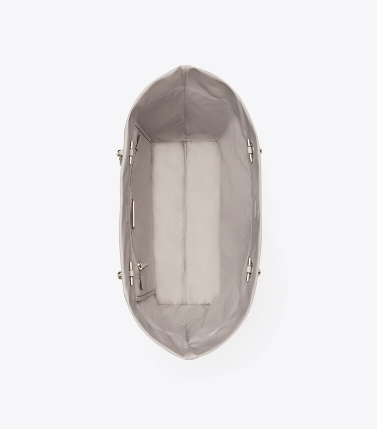 Tory Burch designer tote bags Ella Tote Bag mit Kette in Bay Gray angle