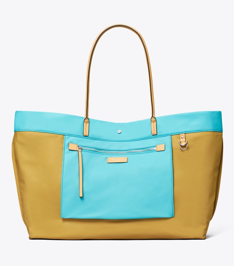 Tory Burch designer tote bags Ella Tote Bag mit Twist-Effekt in Soft Turquoise additional