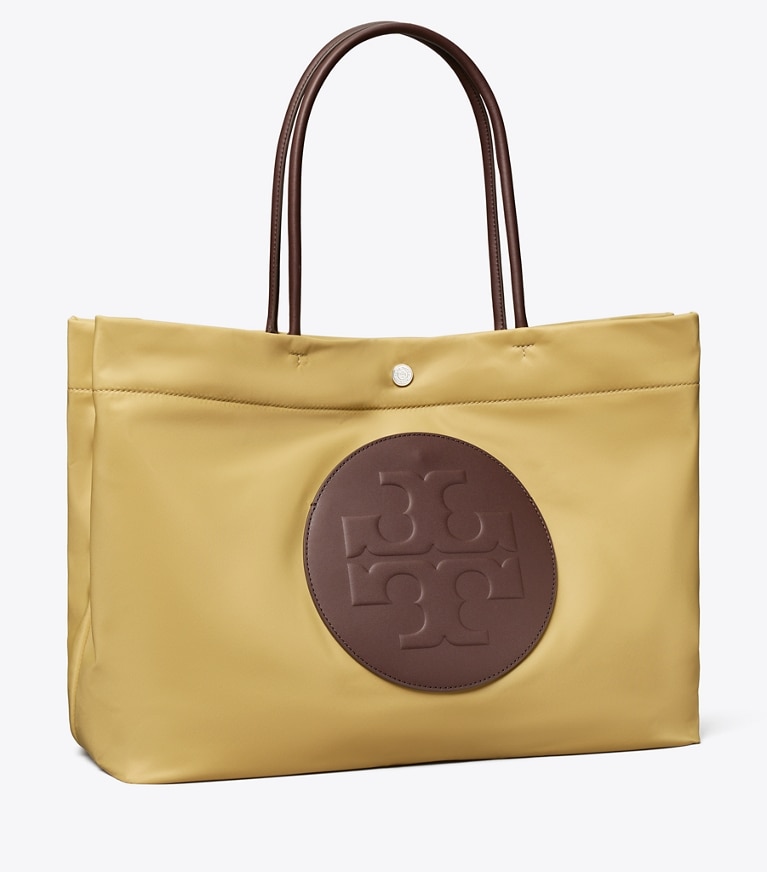 Tory Burch designer tote bags Ella Tote Bag mit Twist-Effekt in Wheat angle