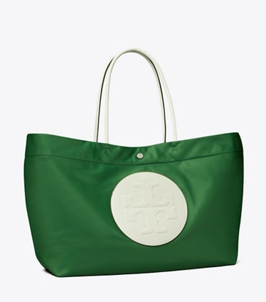 Tory Burch designer tote bags Ella Tote Bag mit Twist-Effekt in Basil angle