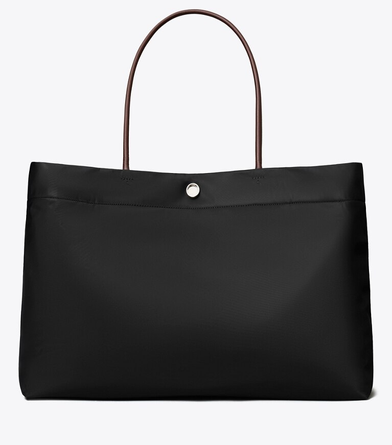 Tory Burch designer tote bags Ella Tote Bag mit Twist-Effekt in Black zurück