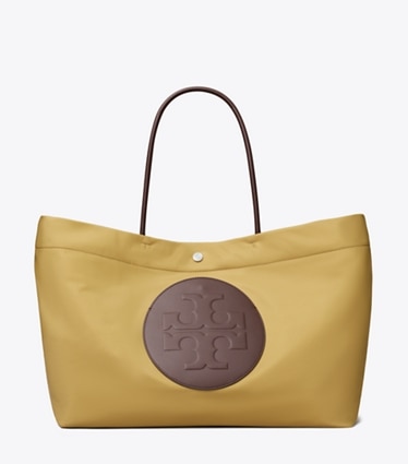 Tory Burch designer tote bags Ella Tote Bag mit Twist-Effekt in Wheat front