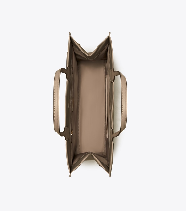 Tory Burch designer tote bags Ella Tote Bag in Gray Heron angle