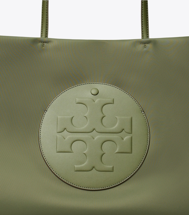 Tory Burch designer tote bags Ella Tote in Olive Green angle