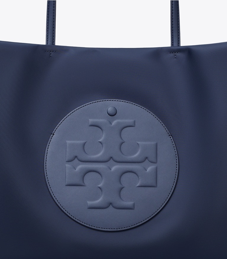 Tory Burch designer tote bags Ella Tote in New Navy angle