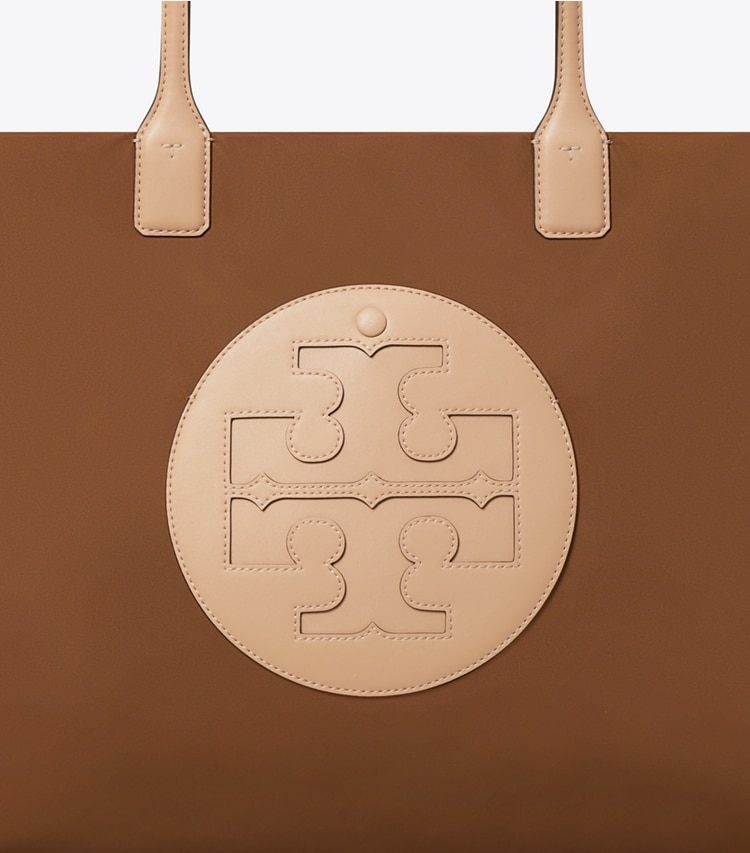 Tory Burch designer tote bags Ella Tote in Fresh Truffle detail