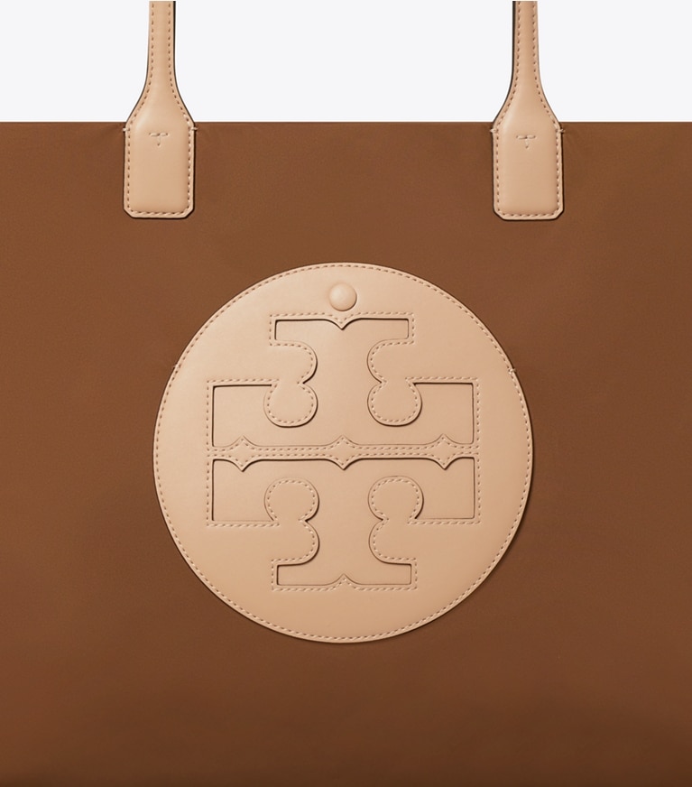 Tory Burch designer tote bags Ella Tote in Fresh Truffle angle