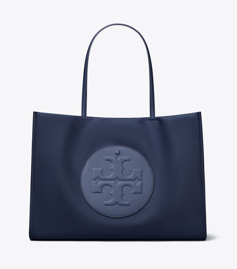 Tory Burch designer tote bags Ella Tote in New Navy angle