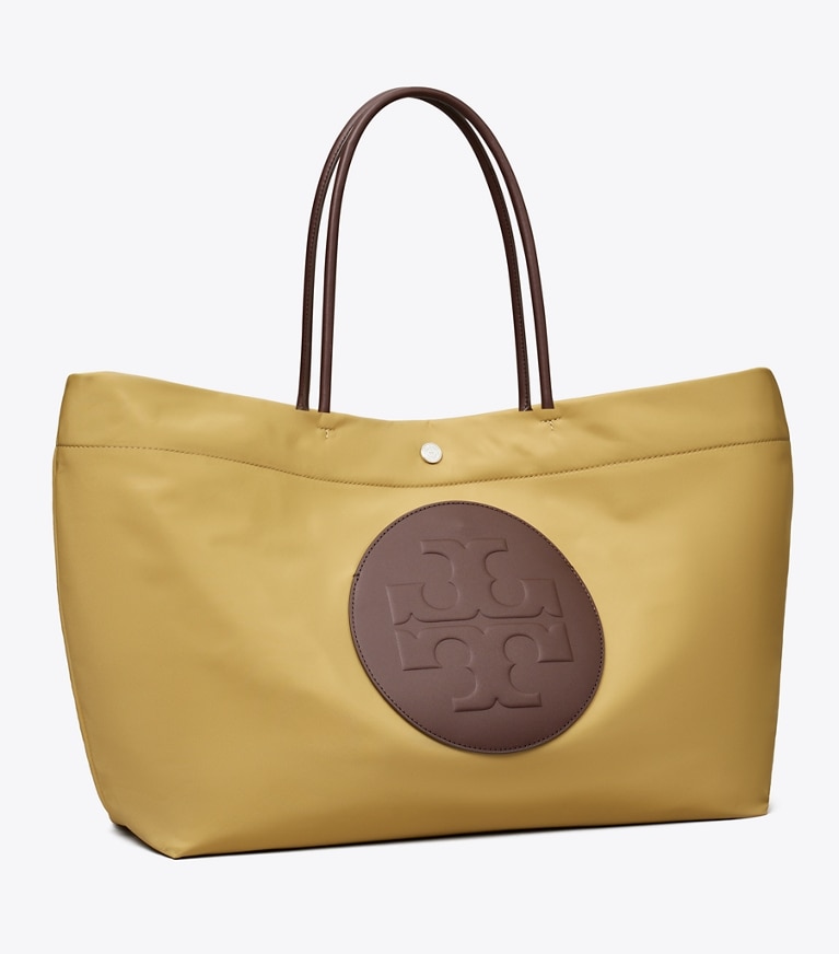 Tory Burch designer tote bags Ella Twist Reversible Tote in Wheat angle