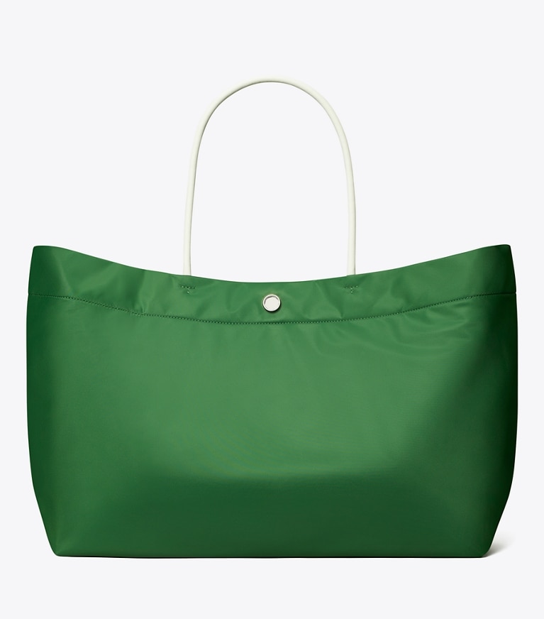 Tory Burch designer tote bags Ella Twist Reversible Tote in Basil back