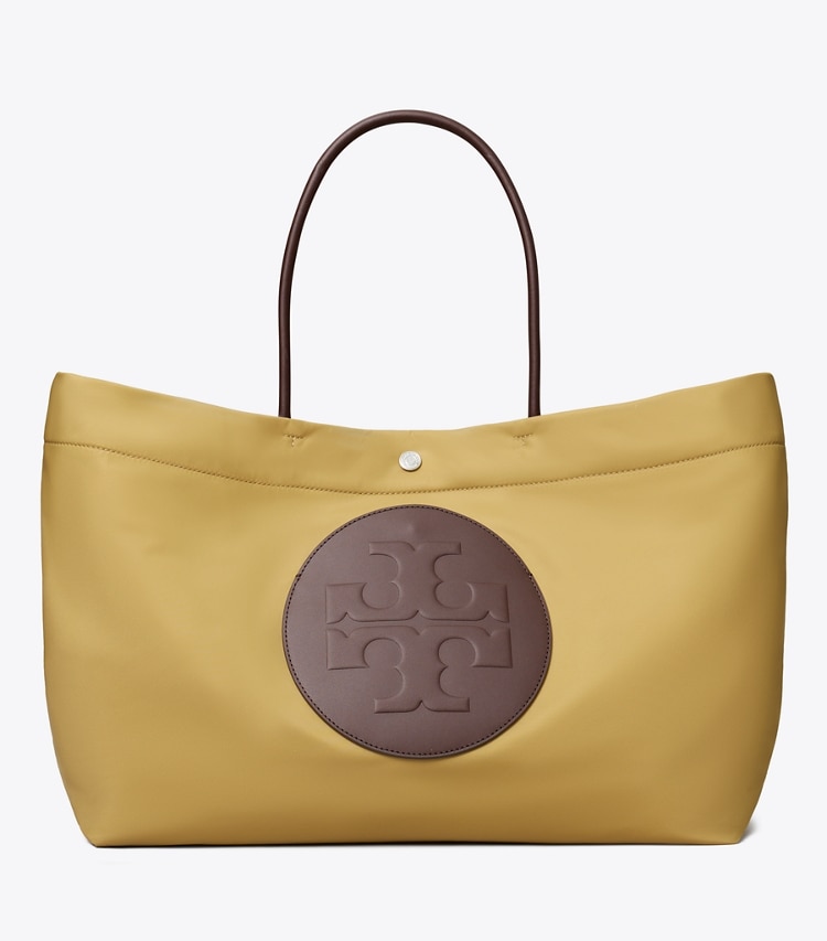 Tory Burch designer tote bags Ella Twist Reversible Tote in Wheat front