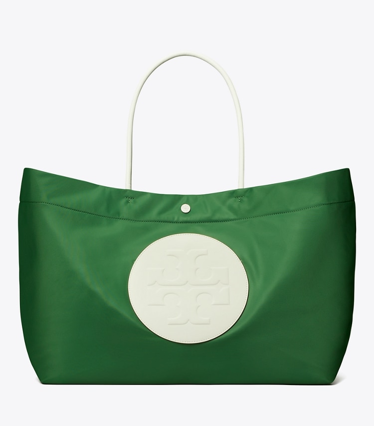Tory Burch designer tote bags Ella Twist Reversible Tote in Basil front