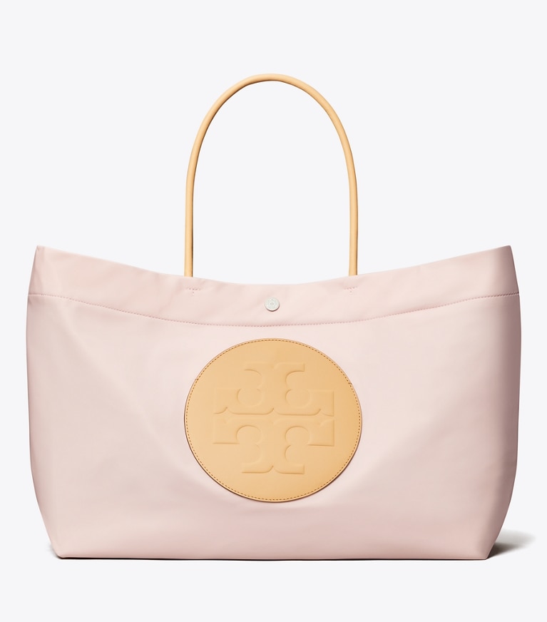 Tory Burch designer tote bags Ella Twist Reversible Tote in ROSE MIST front