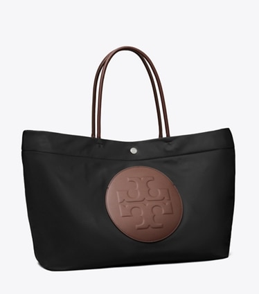 Tory Burch designer tote bags Ella Twist Tote in Black angle