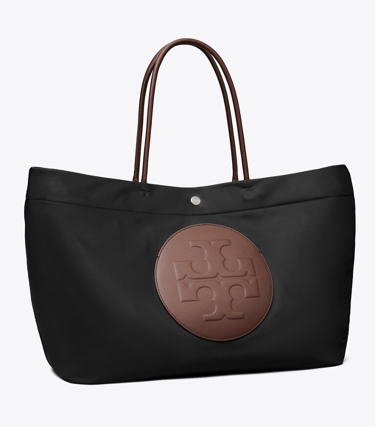 Tory Burch designer tote bags Ella Twist Tote in Black angle
