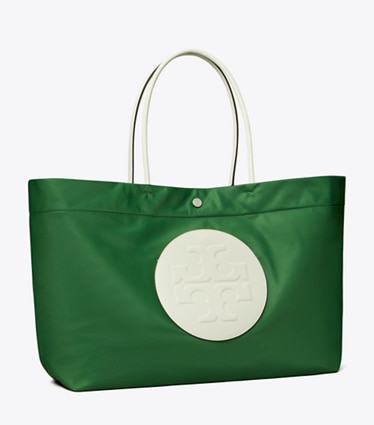 Tory Burch designer tote bags Ella Twist Tote in Basil angle