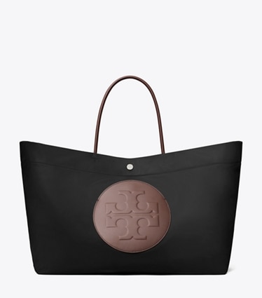 Tory Burch designer tote bags Ella Twist Tote in Black front