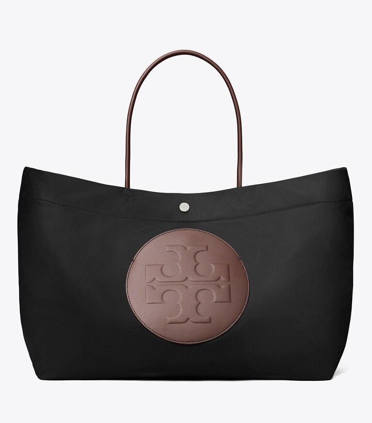 Tory Burch designer tote bags Ella Twist Tote in Black front