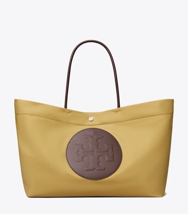 Tory Burch designer tote bags Ella Twist Tote in Wheat front