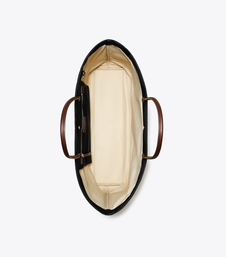 Tory Burch designer tote bags Ella Twist Tote in Black overhead