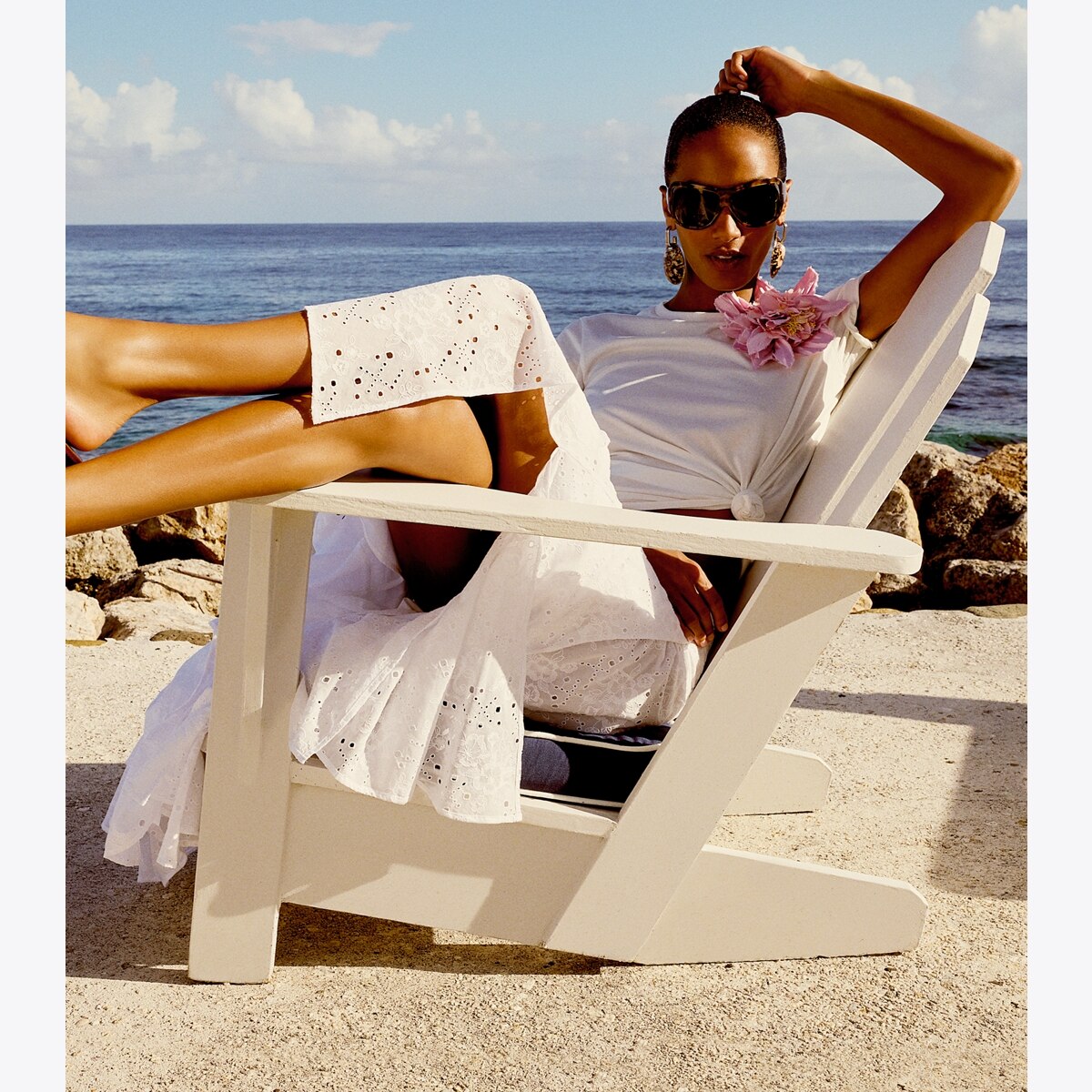 Embellished Cotton T-Shirt: Women's Designer Tops | Tory Burch