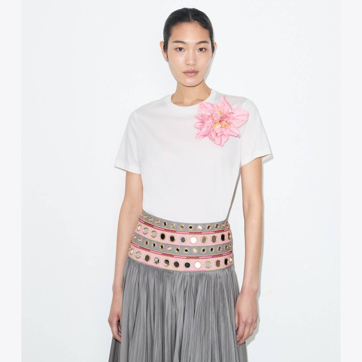 Embellished Cotton T-Shirt: Women's Designer Tops | Tory Burch