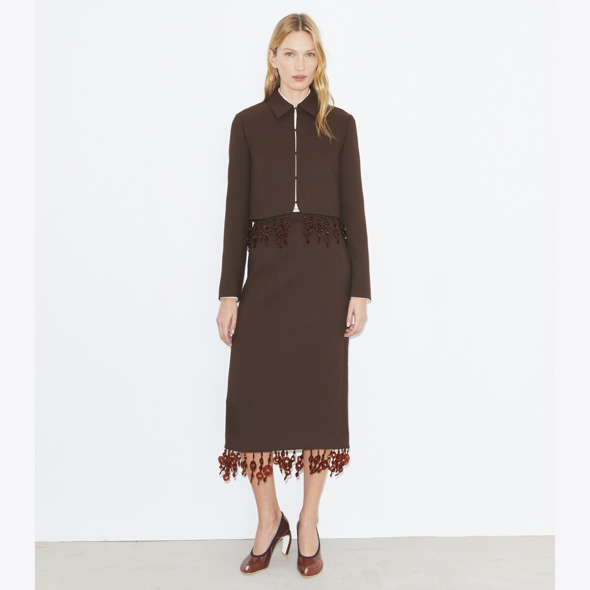EMBELLISHED CREPE SKIRT - thumbnail 2