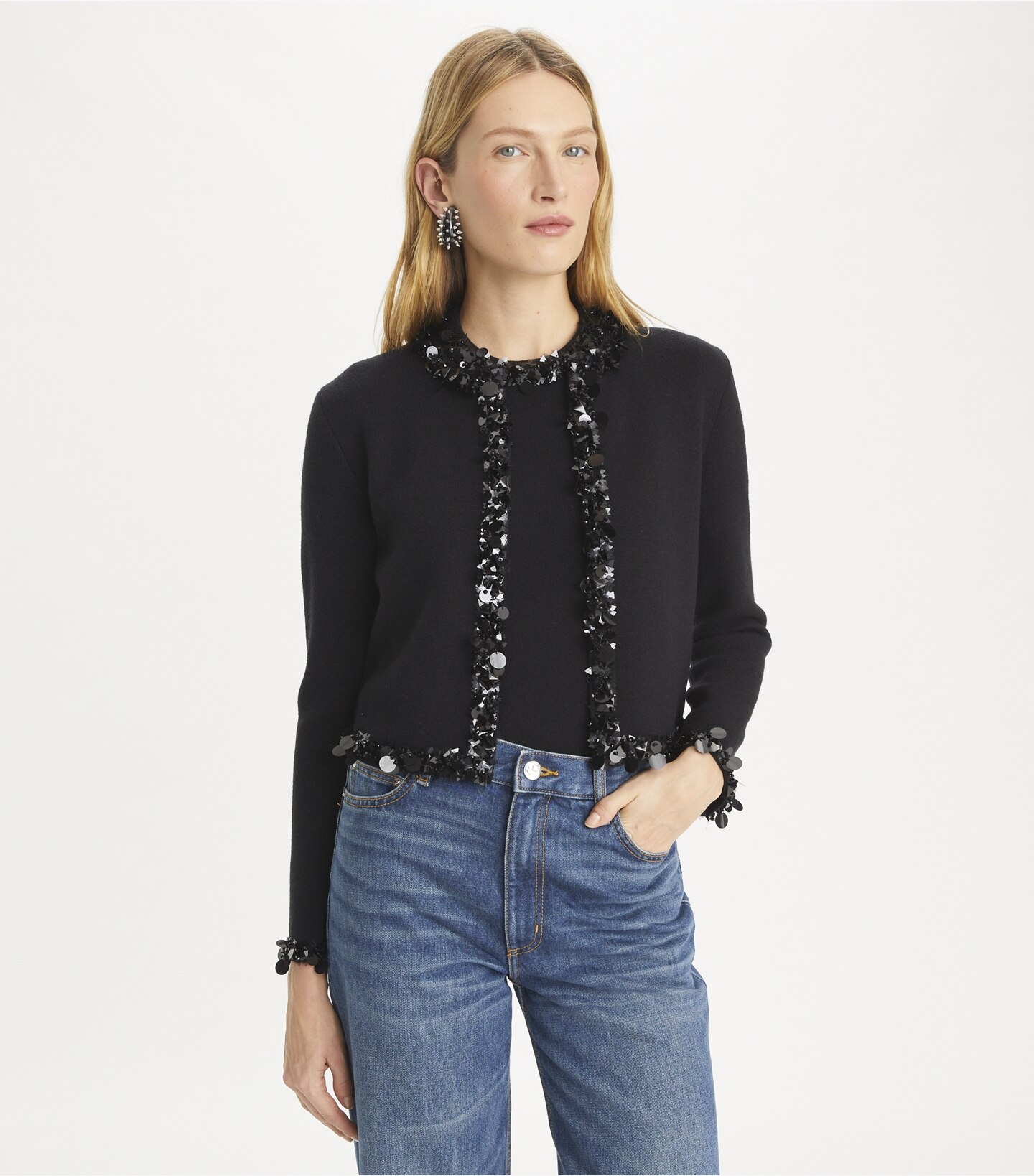 Embellished Cropped Cardigan