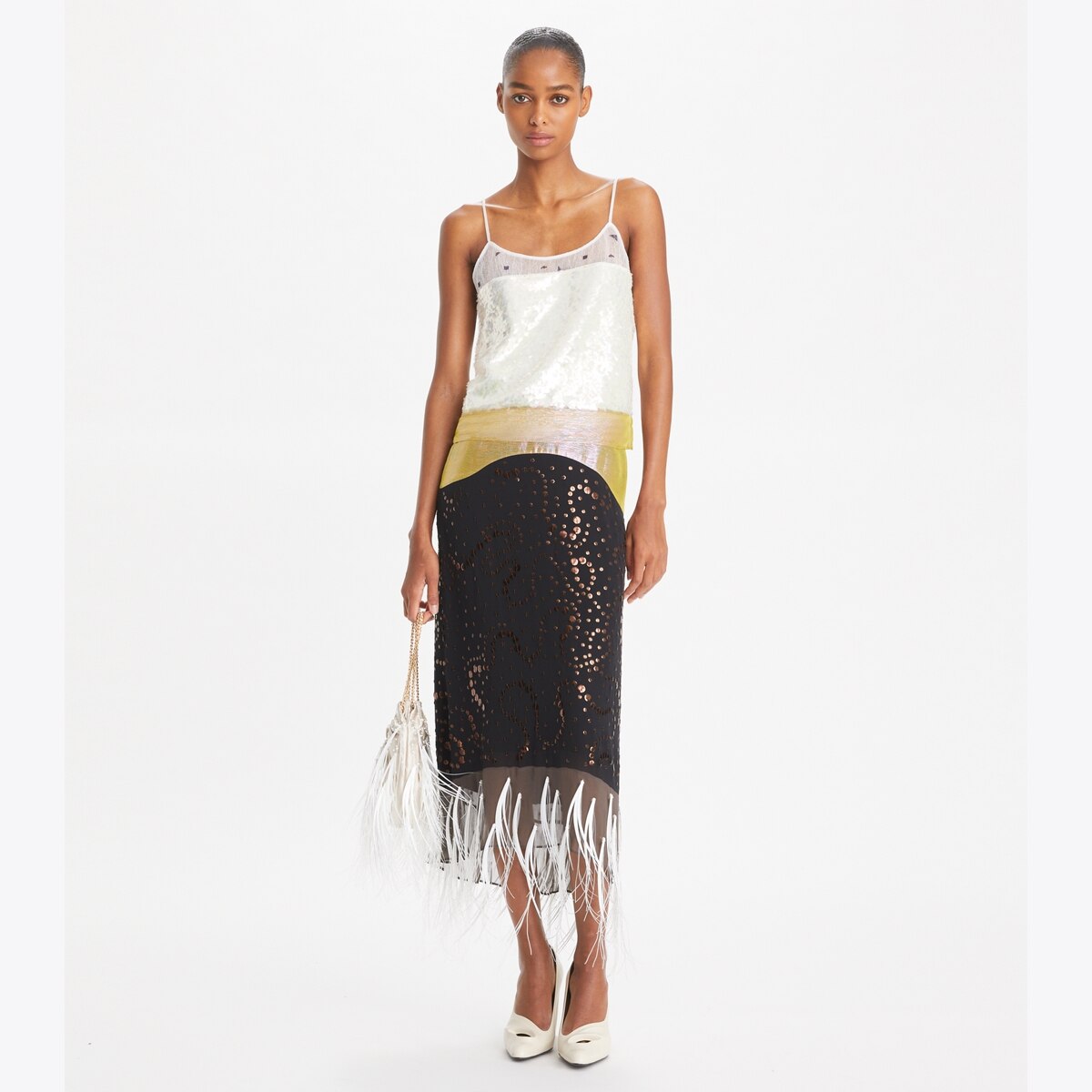 EMBELLISHED LAMÉ SLIP TOP - thumbnail 3