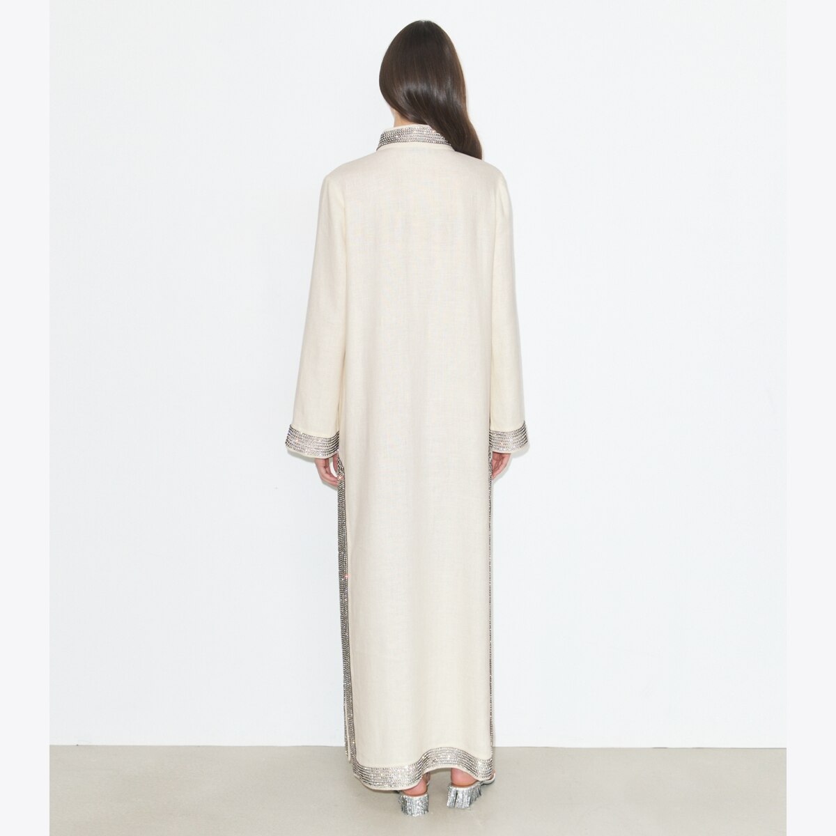 EMBELLISHED LINEN CAFTAN - thumbnail 3