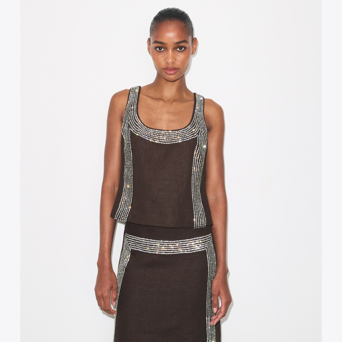 EMBELLISHED LINEN TOP - thumbnail 2