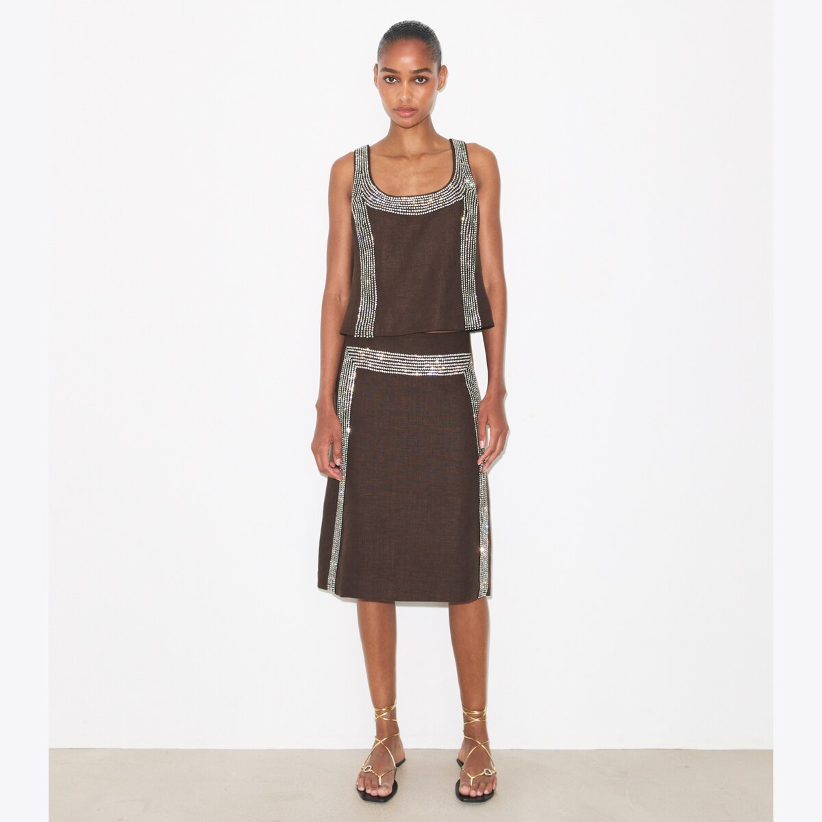 Embellished Linen Top: Women's Designer Tops | Tory Burch