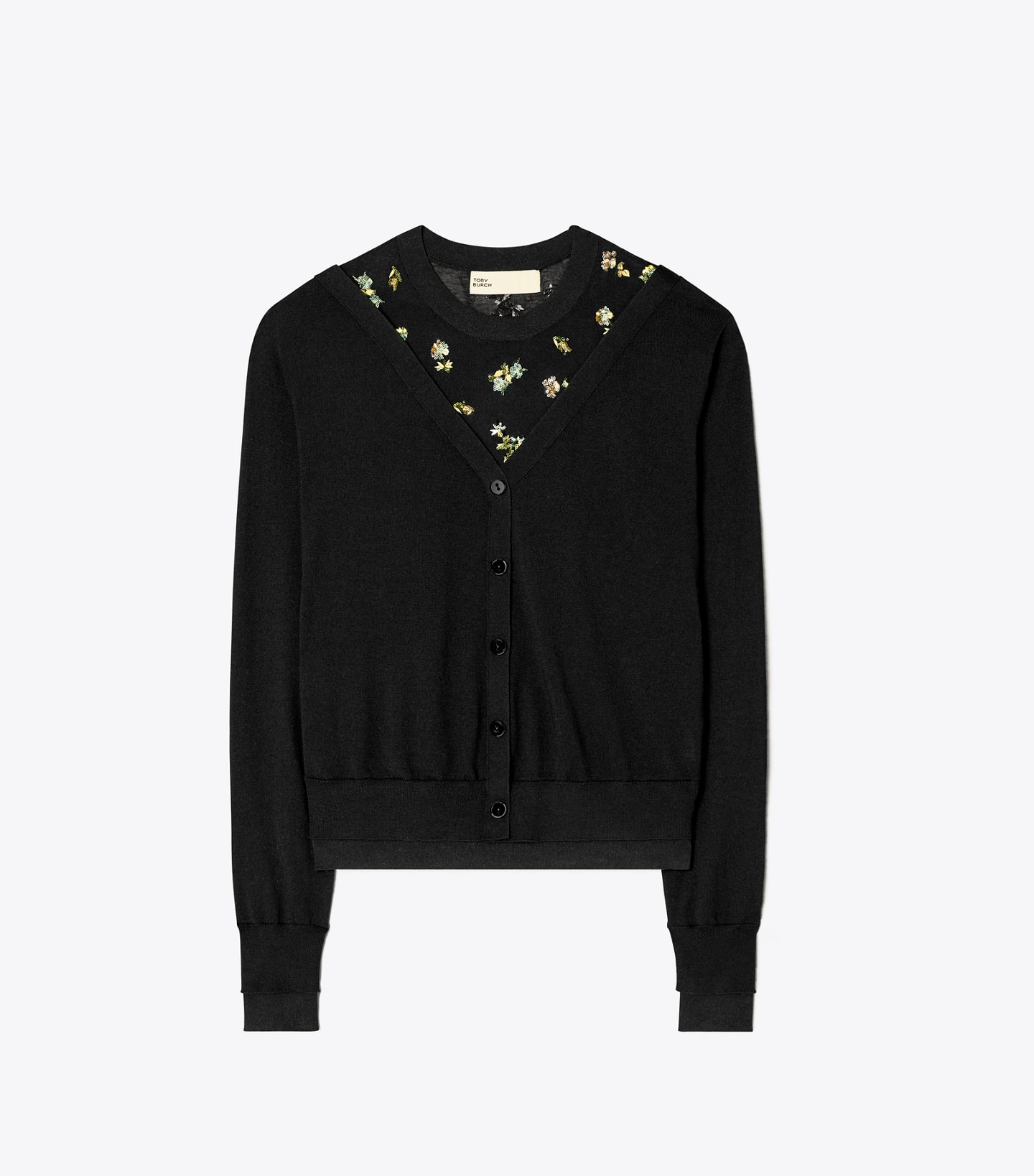 Embellished Merino Dickie Sweater