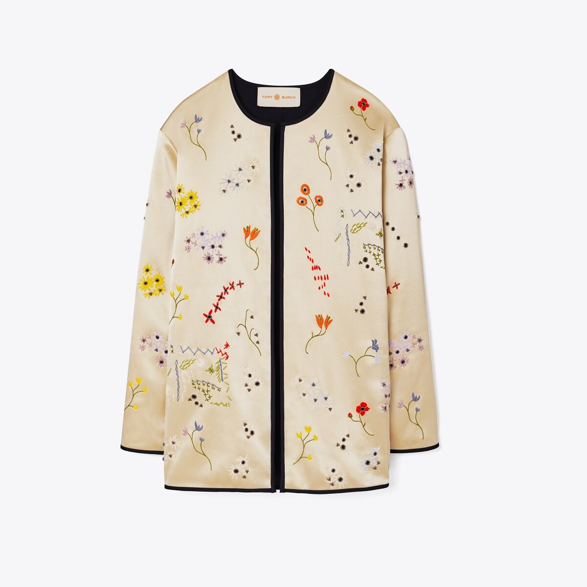 Embellished Quilted Satin Jacket: Women's Designer Jackets | Tory Burch