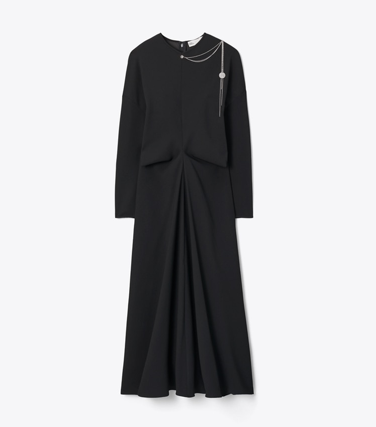 Embellished Satin Crepe Dress by Tory Burch
