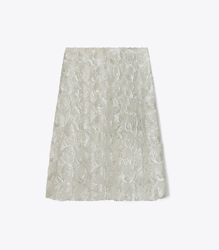 Tory Burch designer bottoms Embellished Sequins Skirt in Marshmallow front