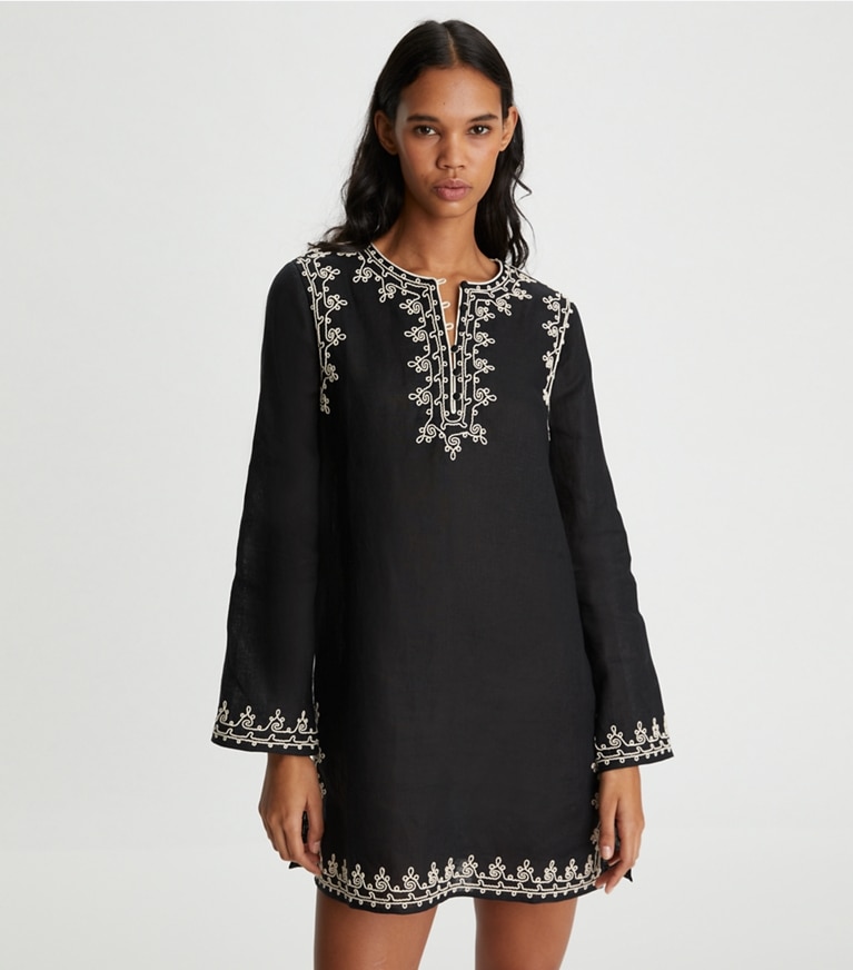 Tory Burch designer coverups Embellished Short Caftan in Black front