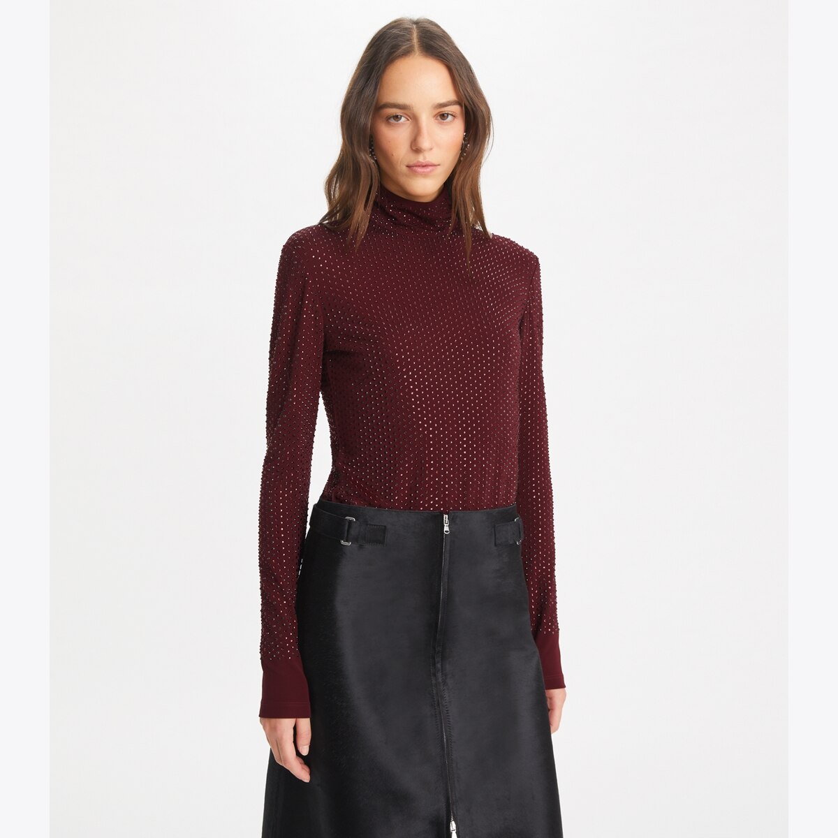 Knitted jumper with delicate sequins - Beige | SCAYLE