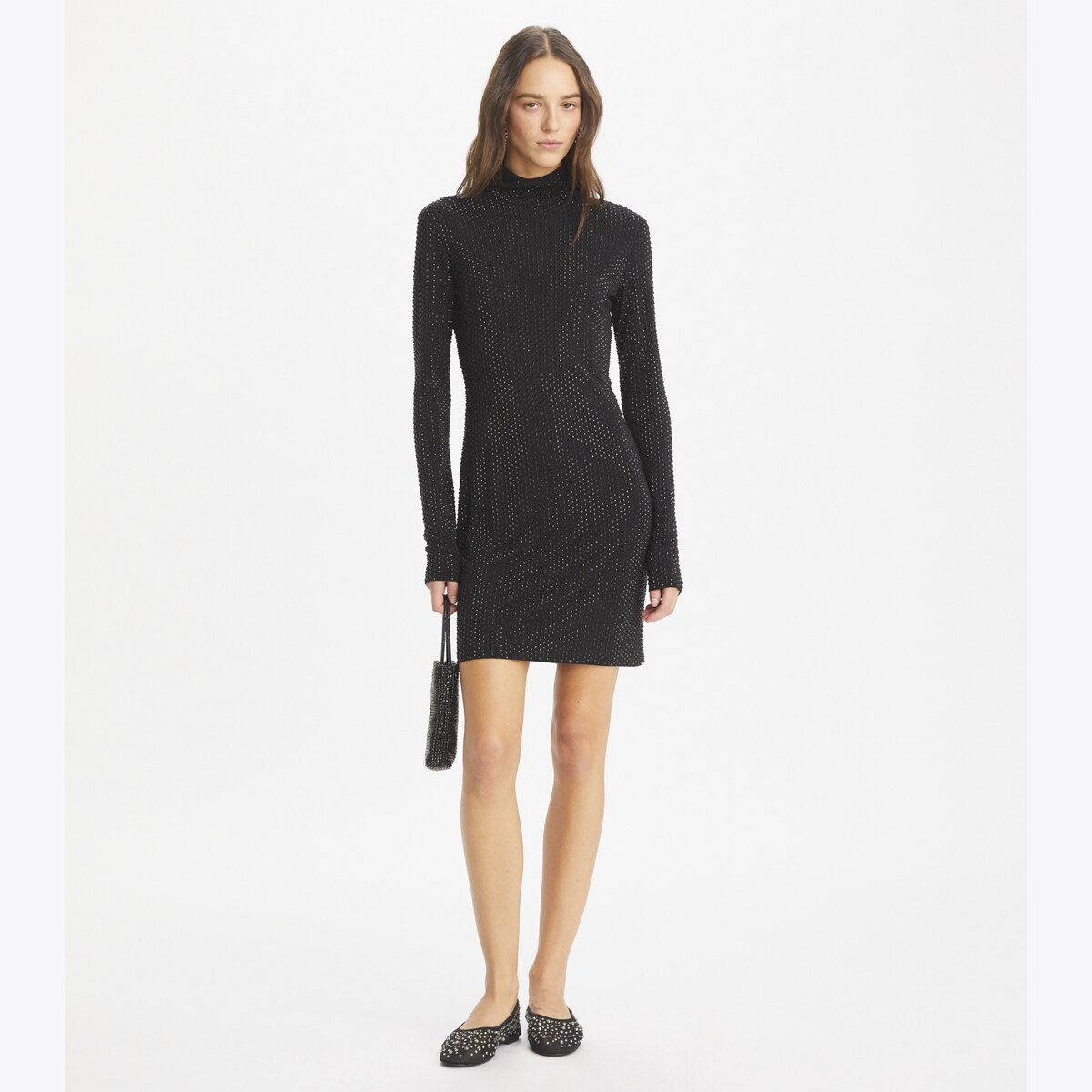 ワンピース TORY BURCH Woman Dress Black 161571 011 Embellished Poplin Collar Sweater Dress: Women's Designer