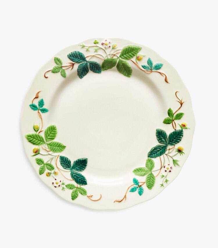 Tory Burch designer tabletop & drinkware Embossed Flower Salad Plate, Set of 4 in Green front