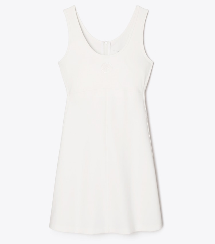 Tory Burch designer tops Embossed Logo Tennis Dress in Snow White front